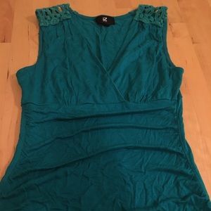 Teal v neck top